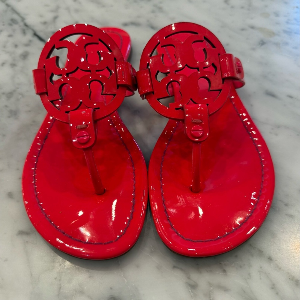 Tory Burch Miller Patent Pink Sandals